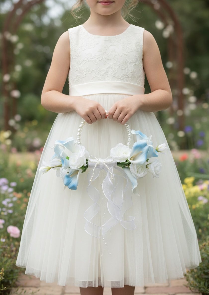 Calla lily floral hoop bouquet