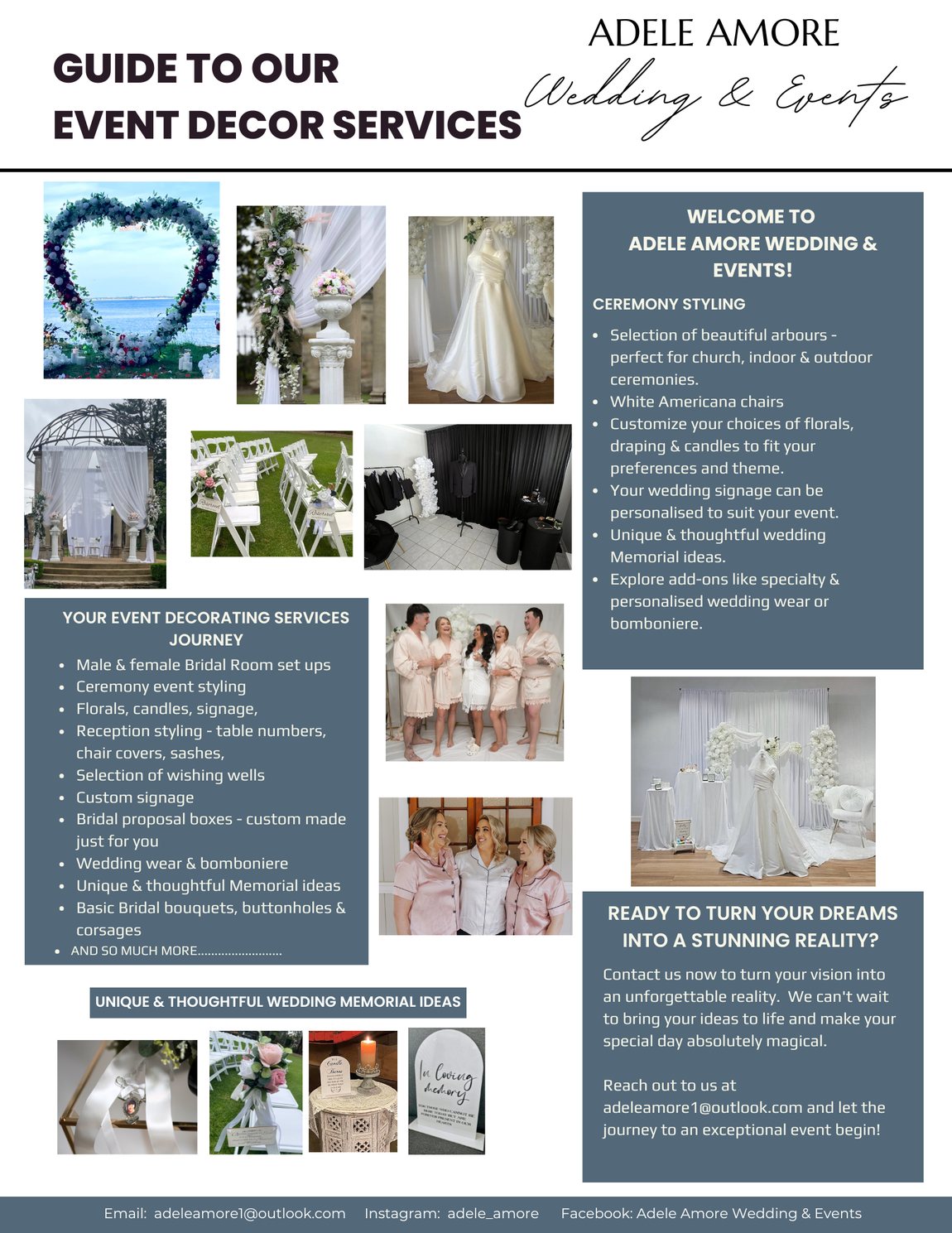 Ceremony styling and memorials